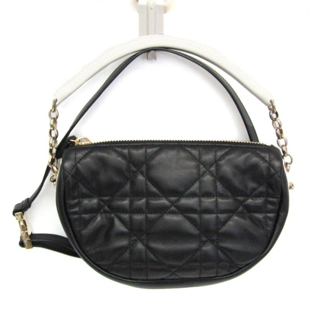 Christian Dior Vibe Hobo Cannage Quilt Lambskin Black Leather Handbag
